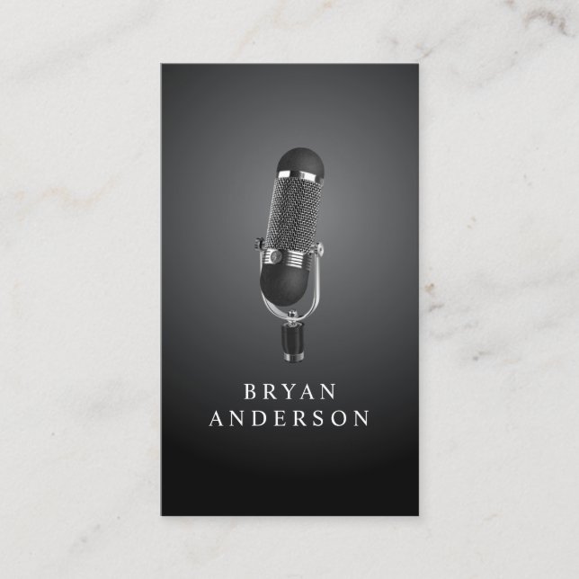 Retro Microphone Business Card (Front)