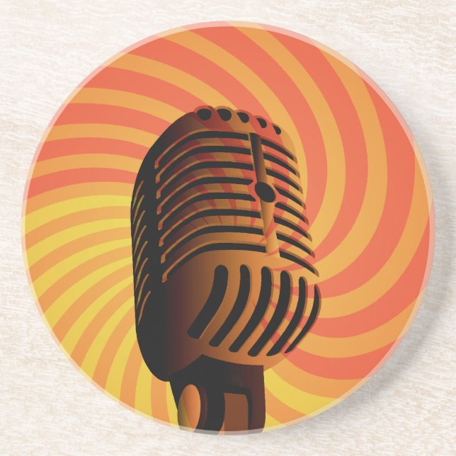 Retro Microphone custom coaster (Front)