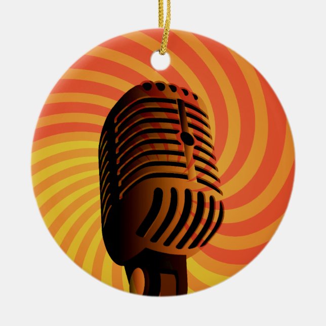 Retro Microphone custom ornament (Front)