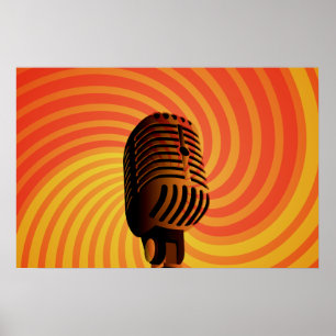 Retro Microphone custom poster
