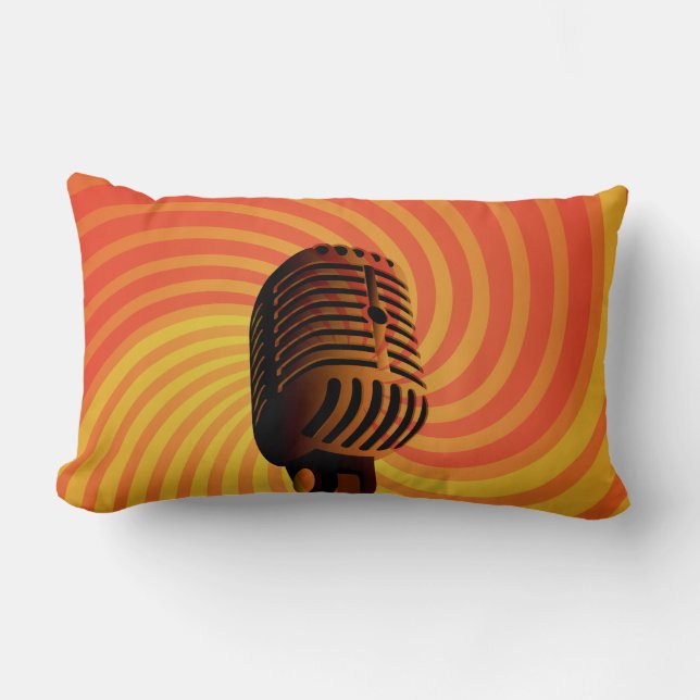 Retro Microphone custom throw pillow (Front)
