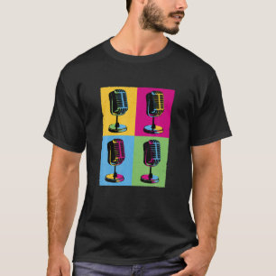 Retro Microphone Pop Art Music Recording Artist Vi T-Shirt