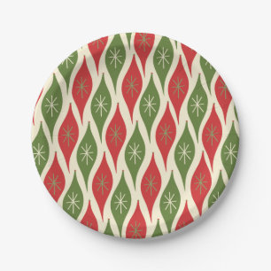 Retro Mid-Century Atomic Age Christmas Ornaments  Paper Plate
