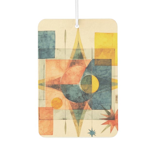 Retro Mid Century Atomic Geometric Pattern Air Freshener (Front)