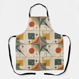 Retro Mid Century Atomic Geometric Pattern Apron
