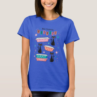 Retro Mid-Century Black Cats Kitty Pyrex T-Shirt