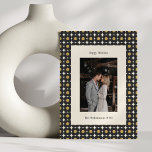 Retro Mid Century Bold Black Gold Floral Wedding Holiday Card<br><div class="desc">Retro Mid Century Bold Black Gold Floral Wedding Christmas Holiday Card</div>