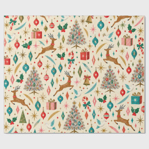 Retro Mid Century Christmas Wrapping Paper