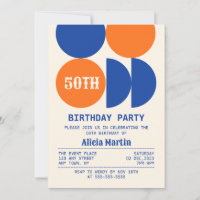 Retro Mid Century Circle Geometric Birthday
