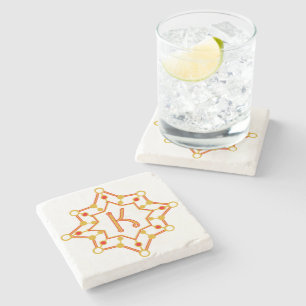 Retro Mid-Century Design Personalized Stone Coaster