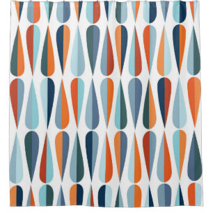 Retro mid-century, drop shapes pattern.