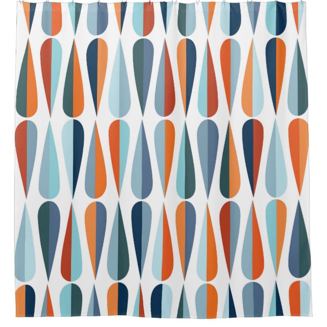 Retro mid-century, drop shapes pattern. (Front)