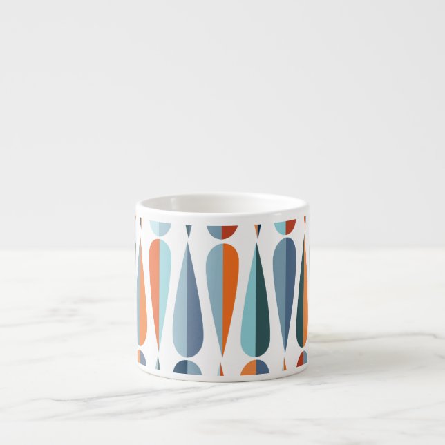 Retro mid-century, drop shapes pattern. espresso cup (Front)