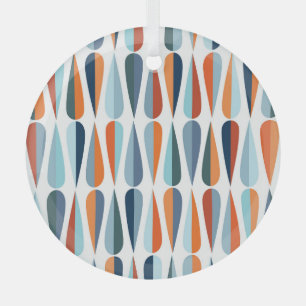 Retro mid-century, drop shapes pattern. glass ornament