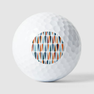 Retro mid-century, drop shapes pattern. golf balls
