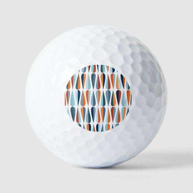 Retro mid-century, drop shapes pattern. golf balls (Front)