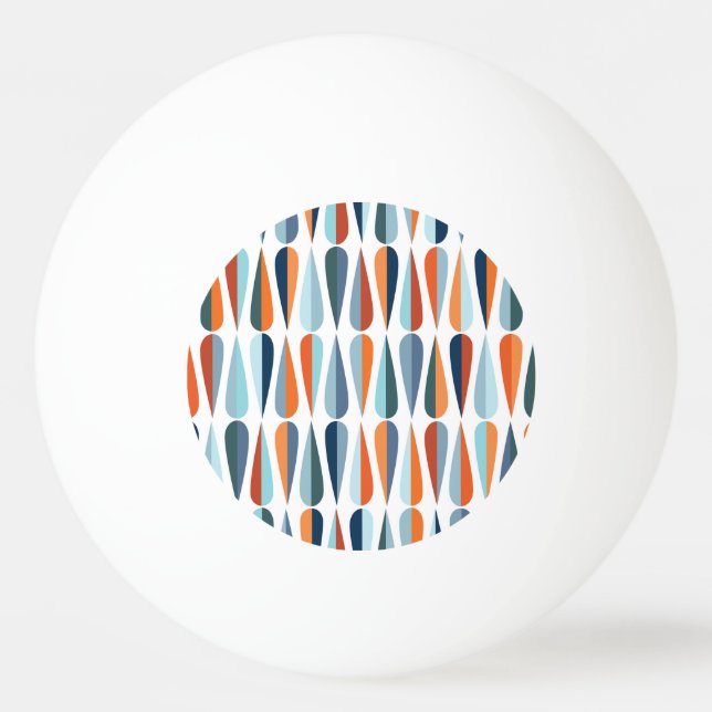 Retro mid-century, drop shapes pattern. ping pong ball (Front)