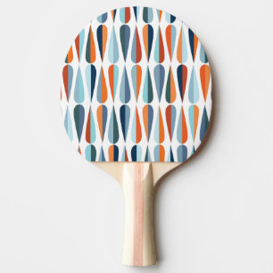 Retro mid-century, drop shapes pattern. ping pong paddle