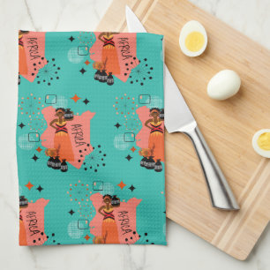 Retro Mid Century Ethnic African Art Kitchen Towel