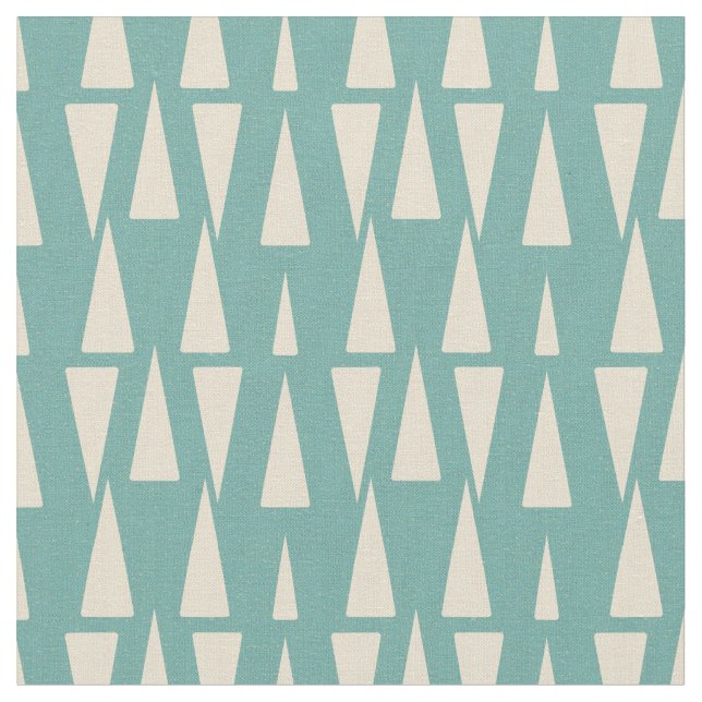 Retro Mid Century Geometric Pattern  Fabric (Close Up)