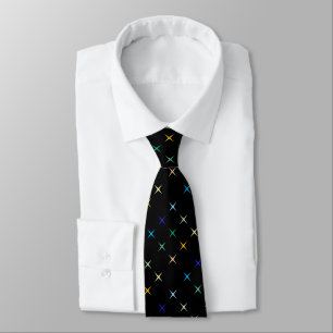 Retro Mid Century Geometric Stars Art Design Tie