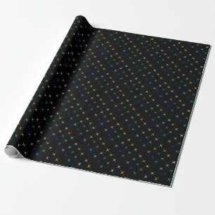 Retro Mid Century Geometric Stars Art Design Wrapping Paper