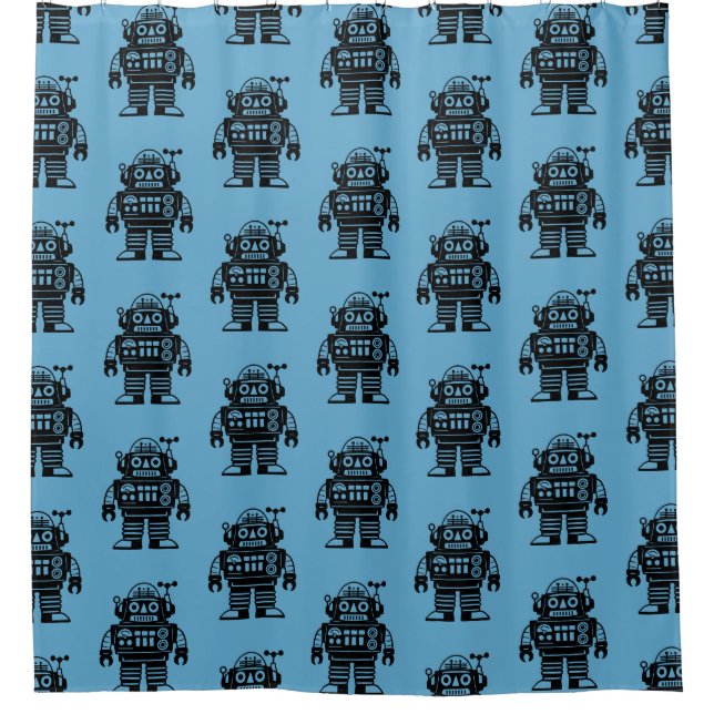 Retro Mid Century Inspired Robot Pattern (Front)
