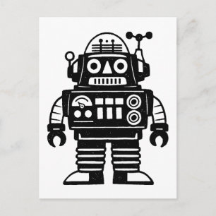 Retro Mid Century Inspired Robot Postcard