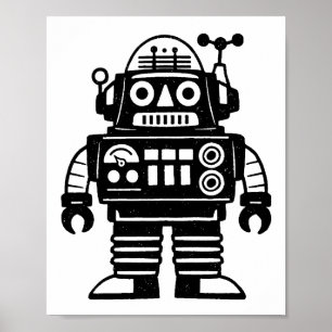 Retro Mid Century Inspired Robot Poster