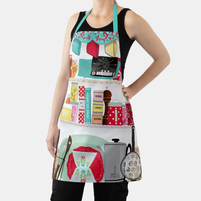 Retro Mid Century Kitchen Apron (Insitu)