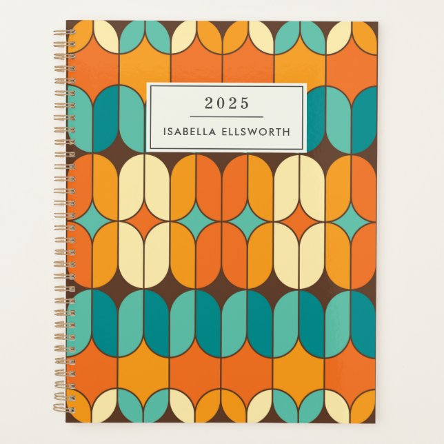 Retro Mid Century Mod Orange Personnalisé 2025 (Devant)