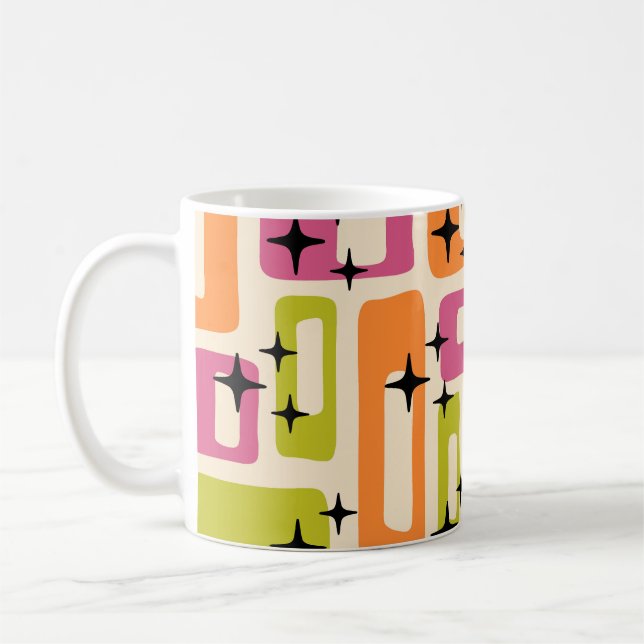 Retro Mid Century Modern Abstract Coffee Mug (Left)