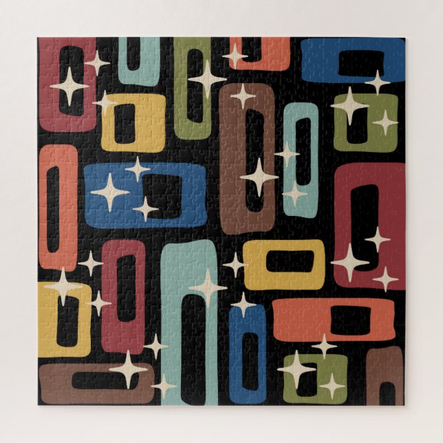 Retro Mid Century Modern Abstract Jigsaw Puzzle (Vertical)