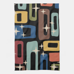 Retro Mid Century Modern Abstract Kitchen Towel