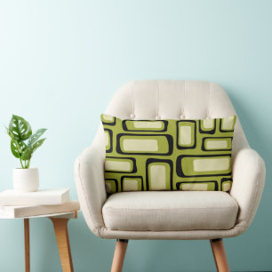 Retro Mid Century Modern Abstract Lumbar Pillow