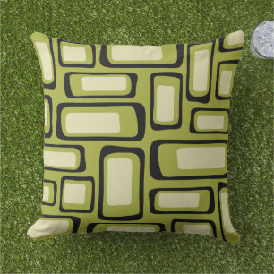 Retro Mid Century Modern Abstract Outdoor Pillow