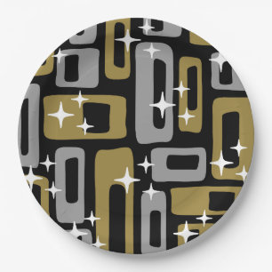 Retro Mid Century Modern Abstract Paper Plate