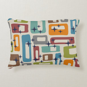 Retro Mid Century Modern Abstract Pattern Accent Pillow