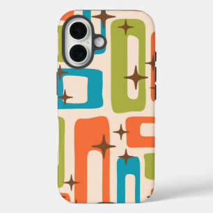 Retro Mid Century Modern Abstract Pattern iPhone 16 Case