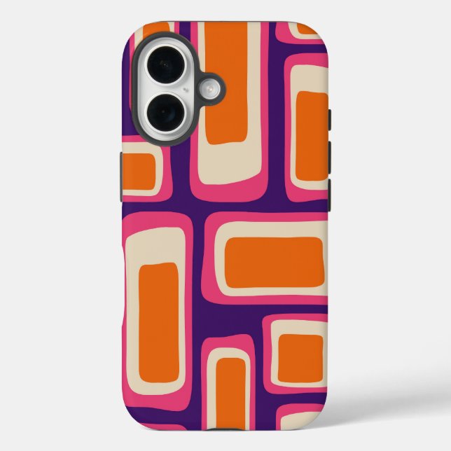 Retro Mid Century Modern Abstract Pattern Case-Mate iPhone Case (Back)