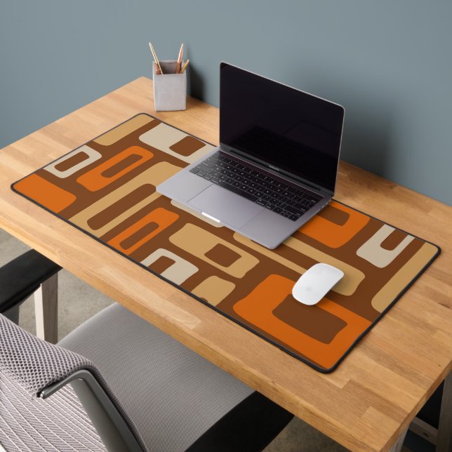 Retro Mid Century Modern Abstract Pattern Desk Mat (Office 2)