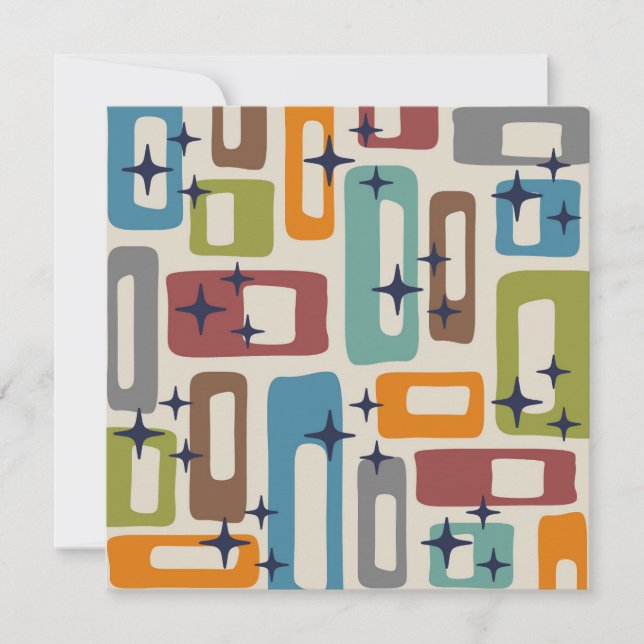 Retro Mid Century Modern Abstract Pattern Invitation (Front)