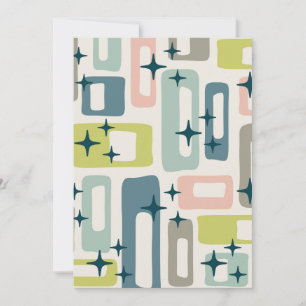 Retro Mid Century Modern Abstract Pattern Invitation