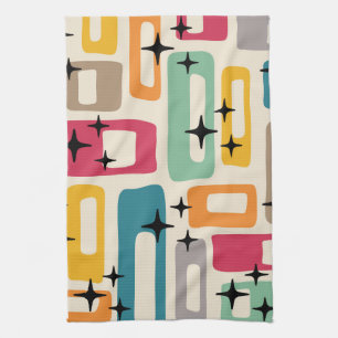 Retro Mid Century Modern Abstract Pattern Kitchen Towel