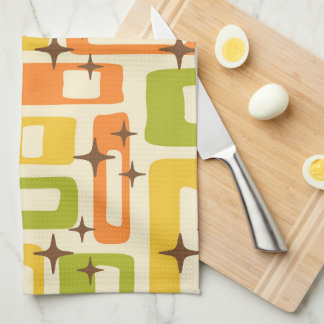 Retro Mid Century Modern Abstract Pattern Kitchen Towel