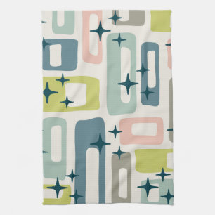 Retro Mid Century Modern Abstract Pattern Kitchen Towel
