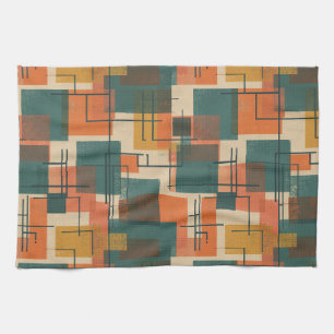 Retro Mid Century Modern Abstract Pattern Kitchen Towel