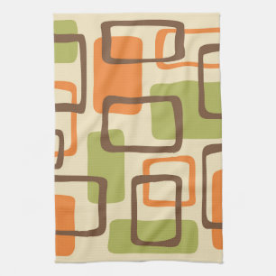 Retro Mid Century Modern Abstract Pattern Kitchen Towel