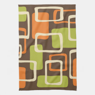 Retro Mid Century Modern Abstract Pattern Kitchen Towel