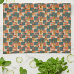 Retro Mid Century Modern Abstract Pattern Kitchen Towel